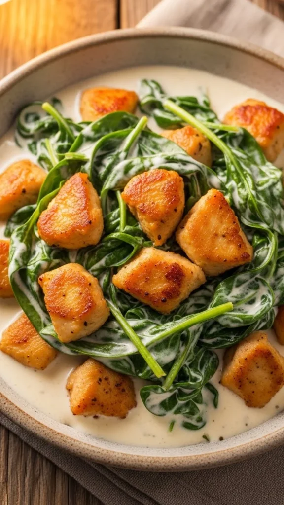 Creamy Chicken Spinach Pasta