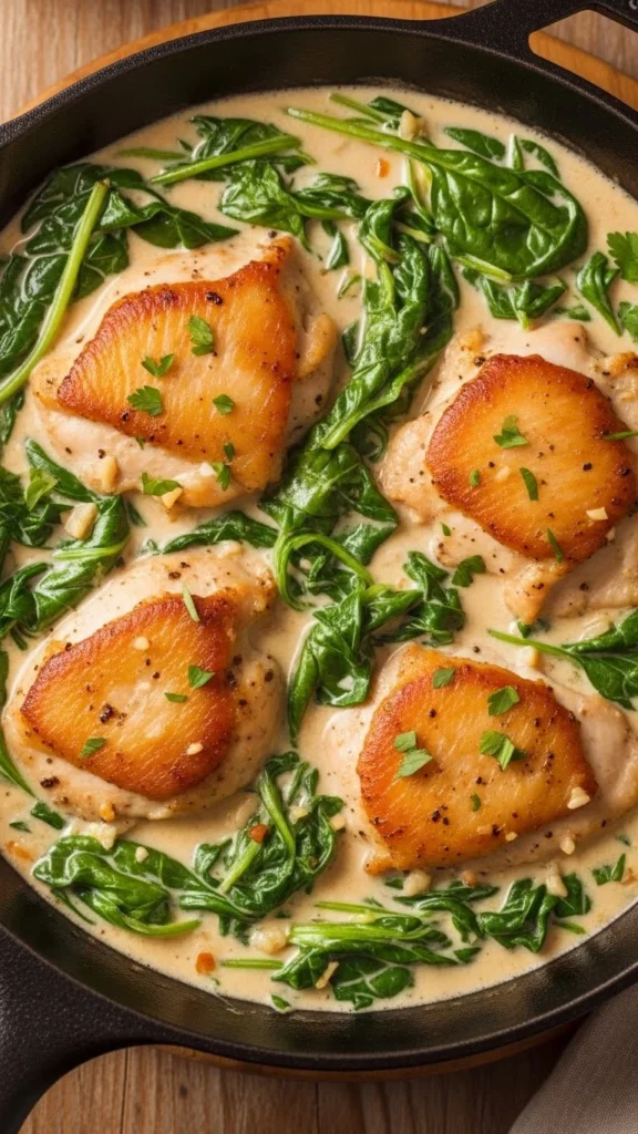 One-Pot Creamy Spinach Chicken