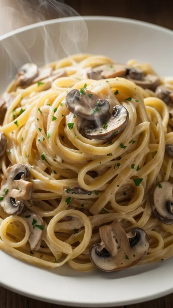 Creamy Mushroom Fettuccine