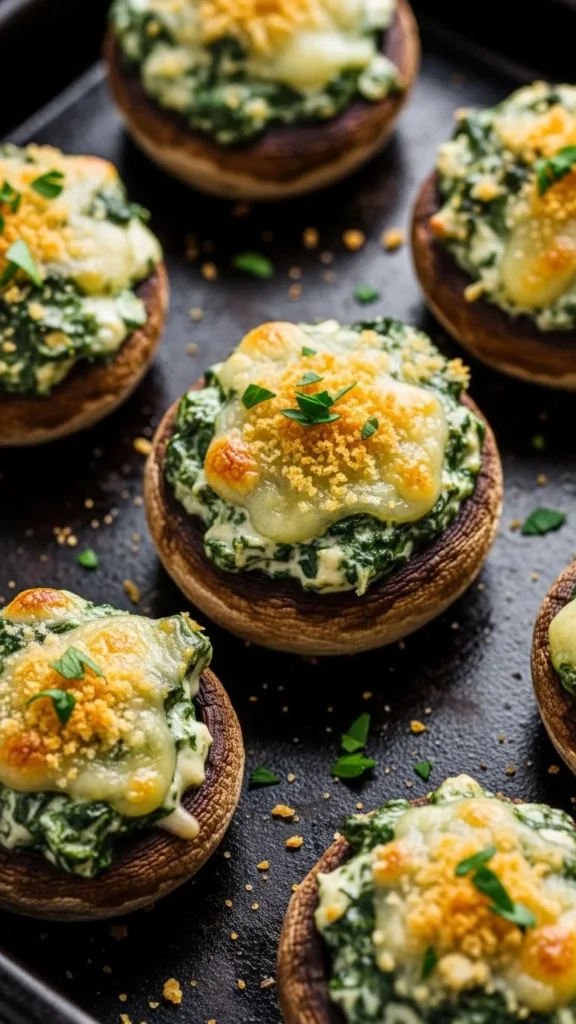 Creamy Spinach Stuffed Mushrooms