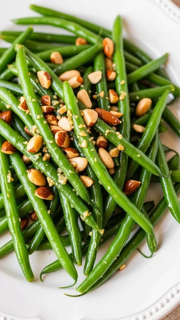 Garlic Butter Green Beans with Toasted Almonds