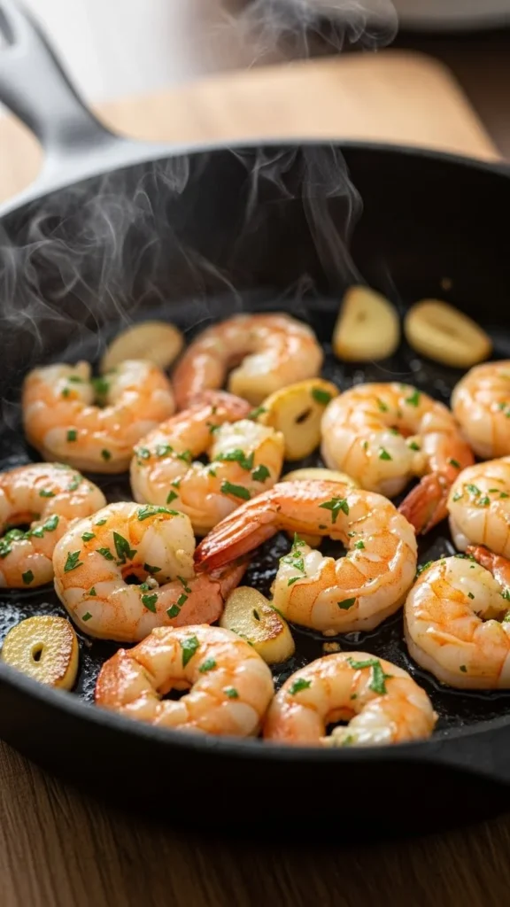 Garlic Butter Shrimp Skillet