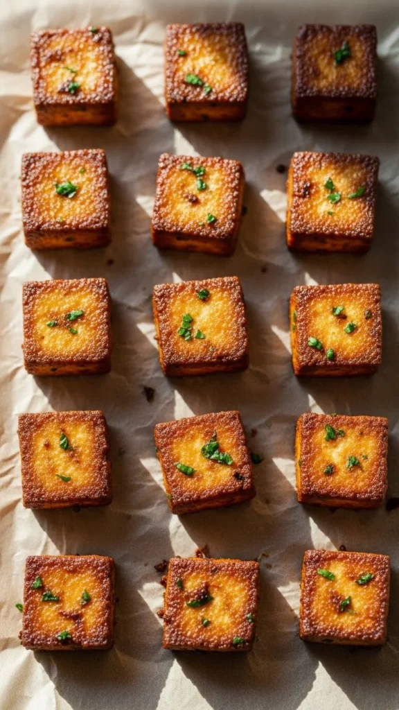 Garlic Herb Roasted Tofu Bites