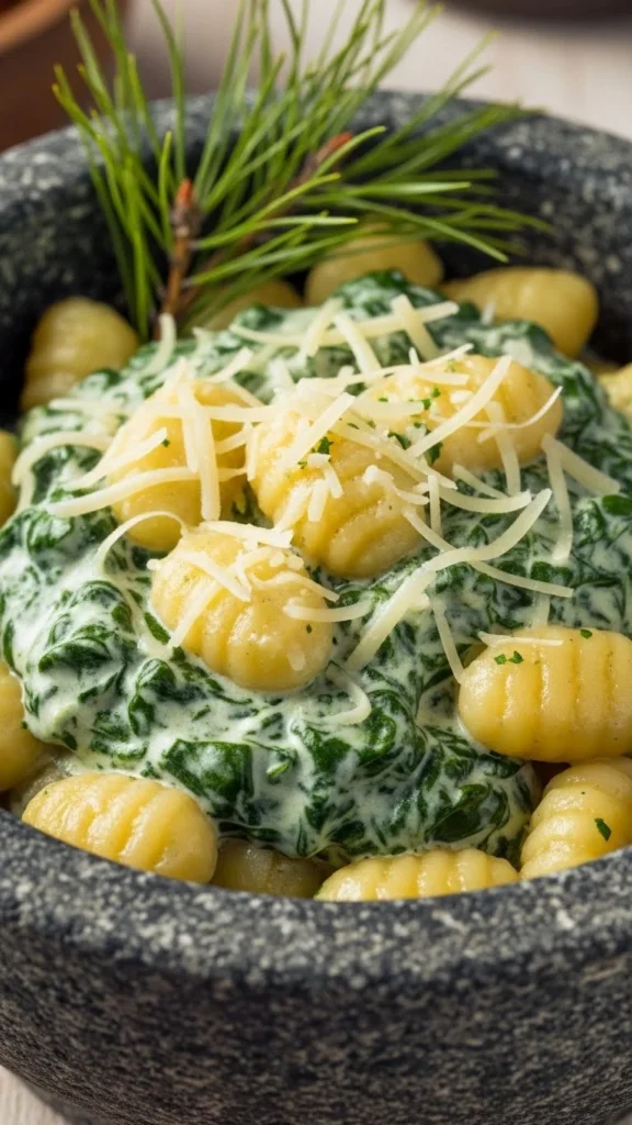 Gnocchi with Creamy Spinach Sauce