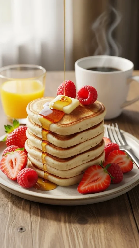 Strawberry Heart Pancakes