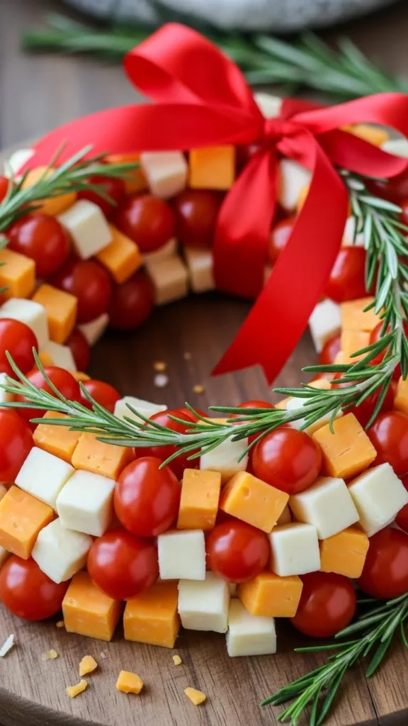 Holiday Cheese Wreath