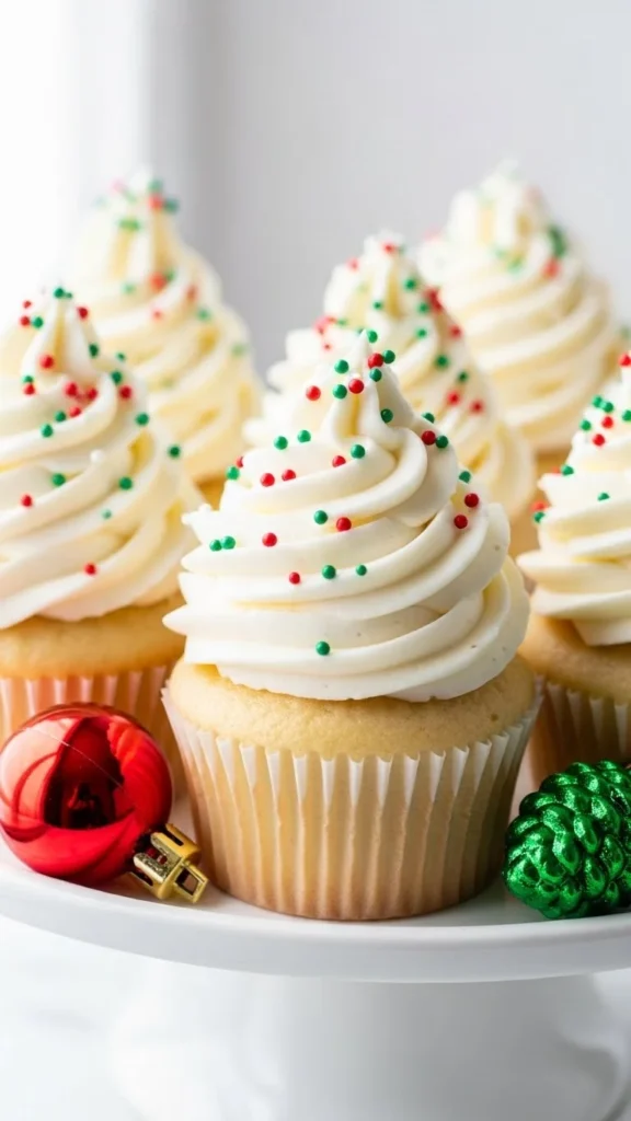 Holiday Sprinkle Cupcakes