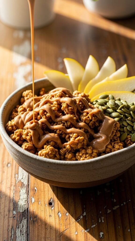 Almond Butter Maple Granola Bowl