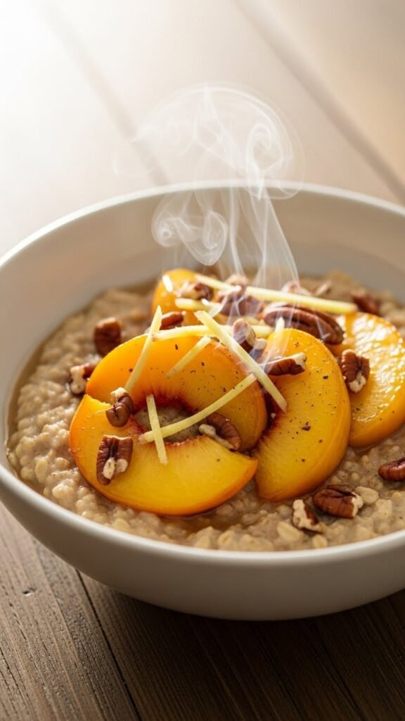 Warm Ginger Peach Oats