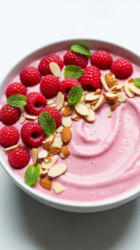 Raspberry Almond Smoothie Bowl
