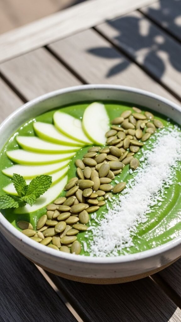 Green Apple Spinach Smoothie Bowl
