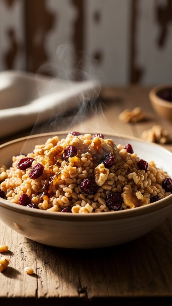 Warm Maple Walnut Farro Bowl