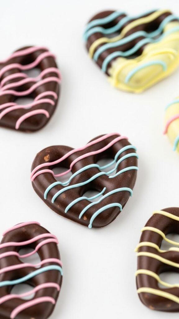 Chocolate Covered Pretzel Hearts