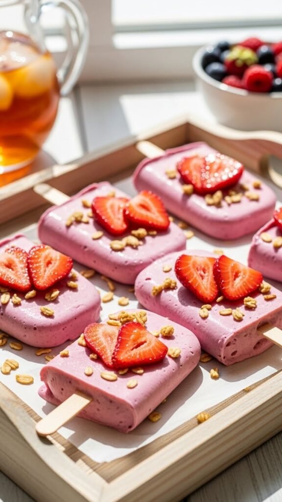 Strawberry Yogurt Pops