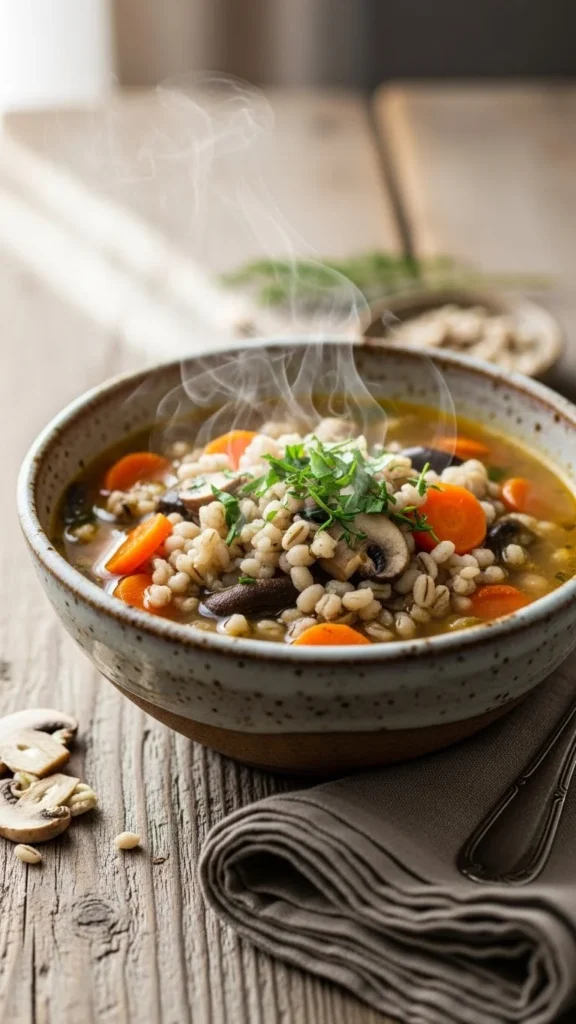 Instant Pot Barley Mushroom Soup