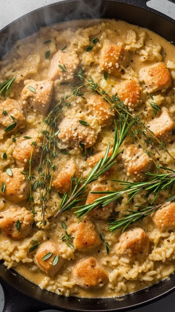 Leftover Chicken & Rice Winter Skillet