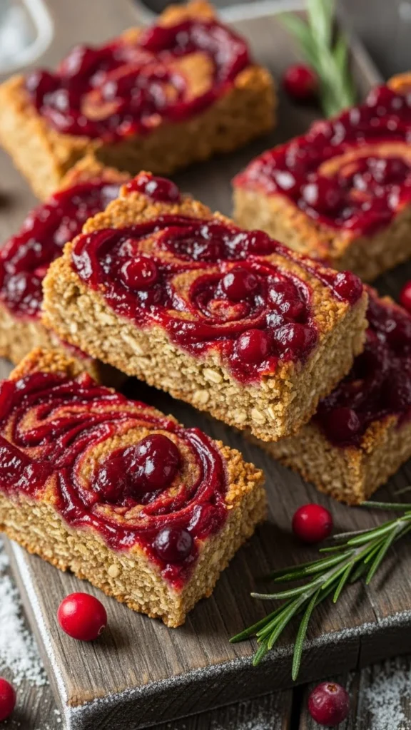 Leftover Cranberry Sauce Oat Bars