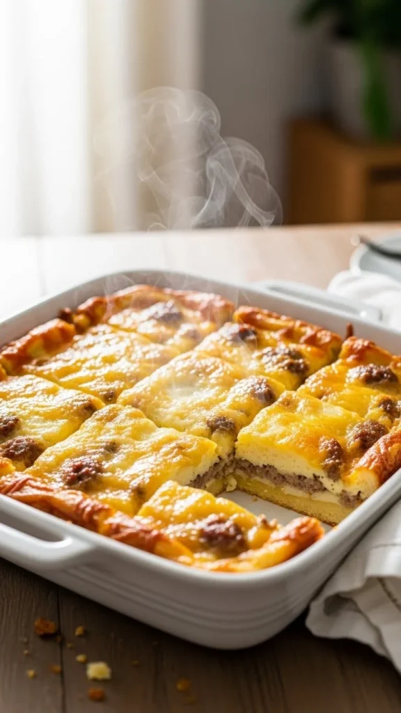 Leftover Ham & Cheddar Breakfast Bake