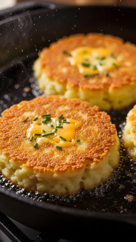 Leftover Mashed Potato Cheddar Patties