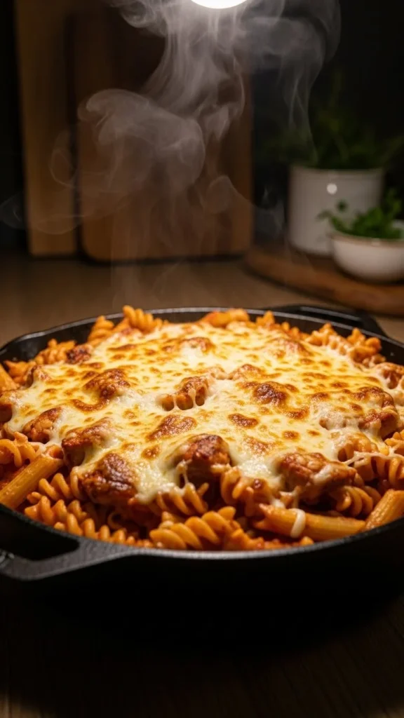 Leftover Rotisserie Chicken Pasta Bake