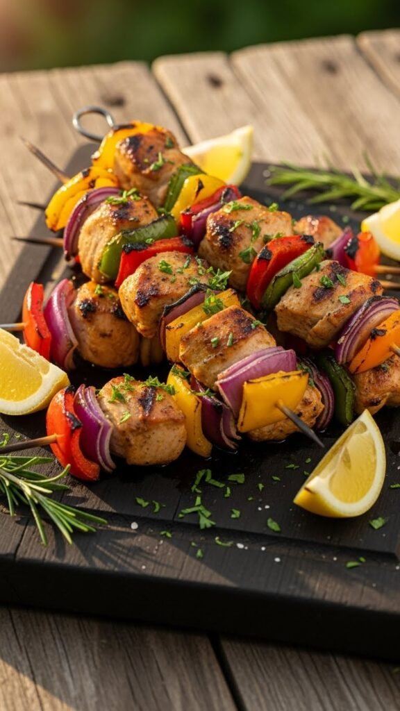 Lemon Garlic Chicken Skewers