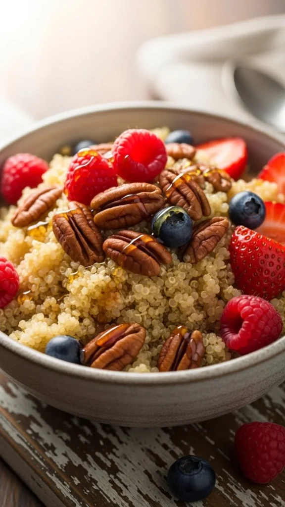 Maple Pecan Quinoa Breakfast Bowl