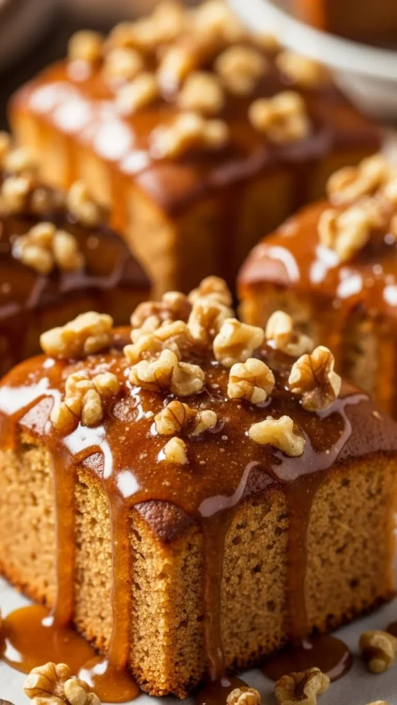 Maple Walnut Cake Squares