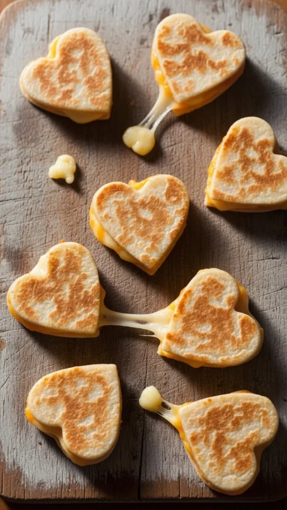 Mini Heart Cheese Quesadillas