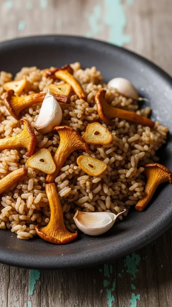 Mushroom Garlic Rice
