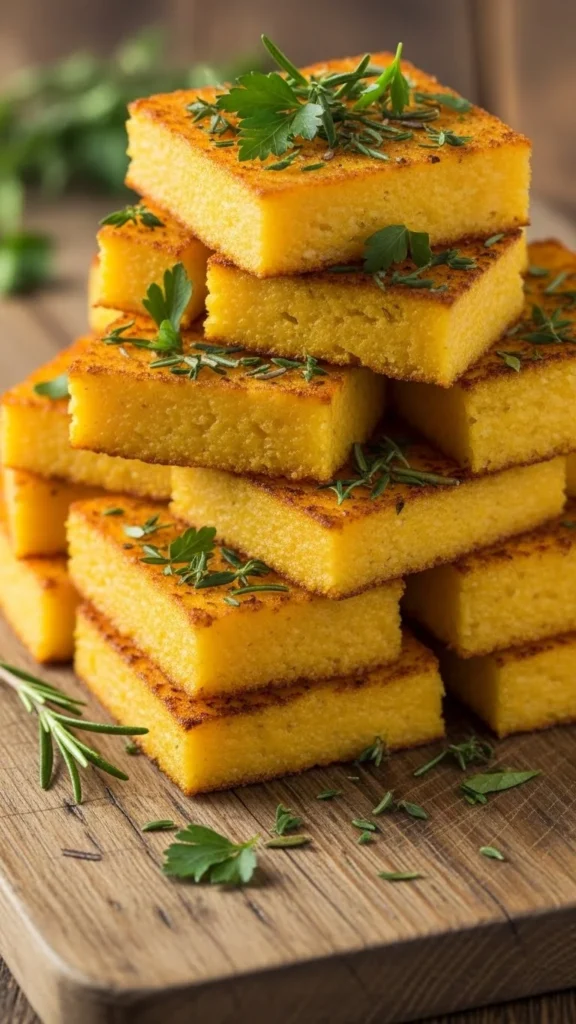 Parmesan Herb Polenta Squares