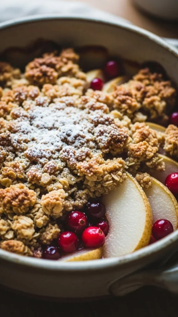 Pear & Cranberry Crumble