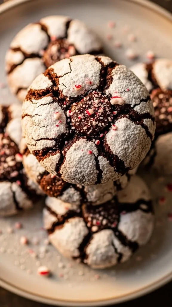 Peppermint Chocolate Crinkles
