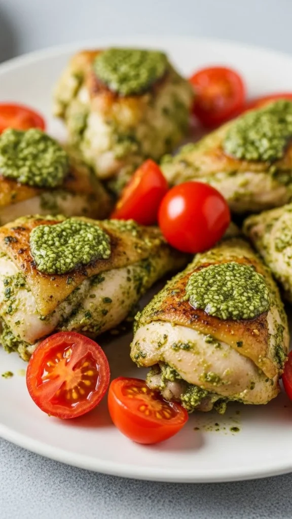 Pesto Chicken & Cherry Tomatoes