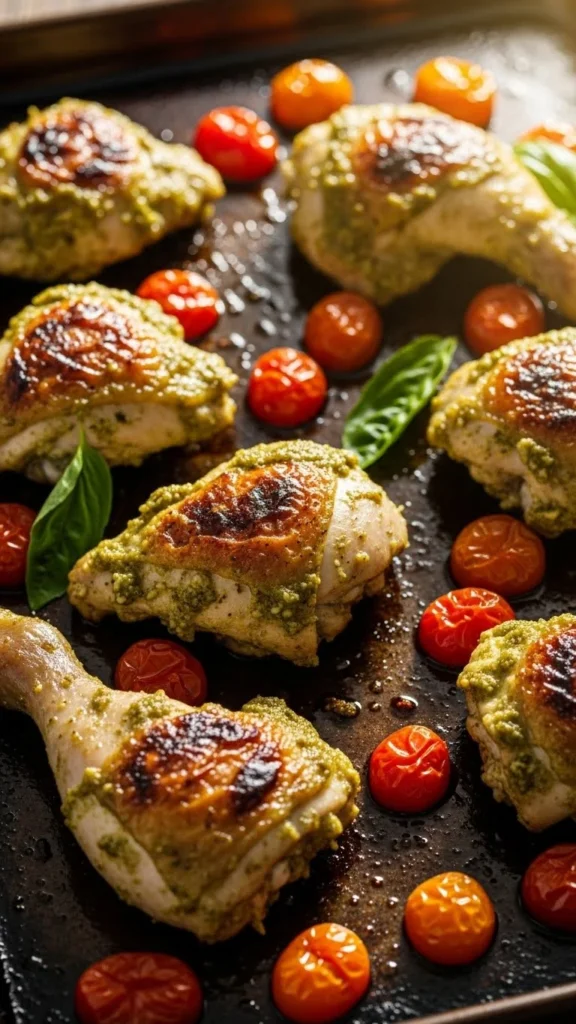 Pesto Chicken & Cherry Tomatoes