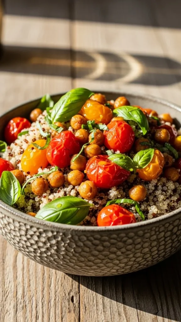Quinoa Bowl with Roasted Tomatoes & Chickpeas
