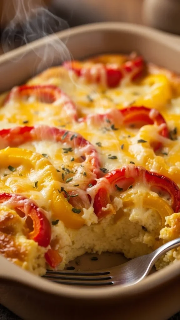 Roasted Pepper & Mozzarella Egg Bake