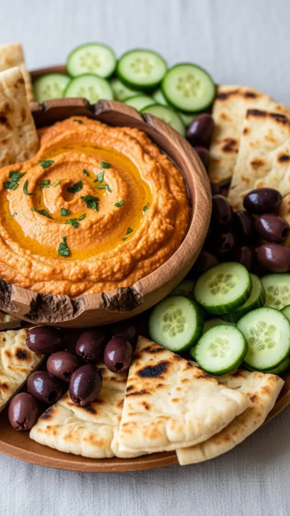 Roasted Red Pepper Dip Board