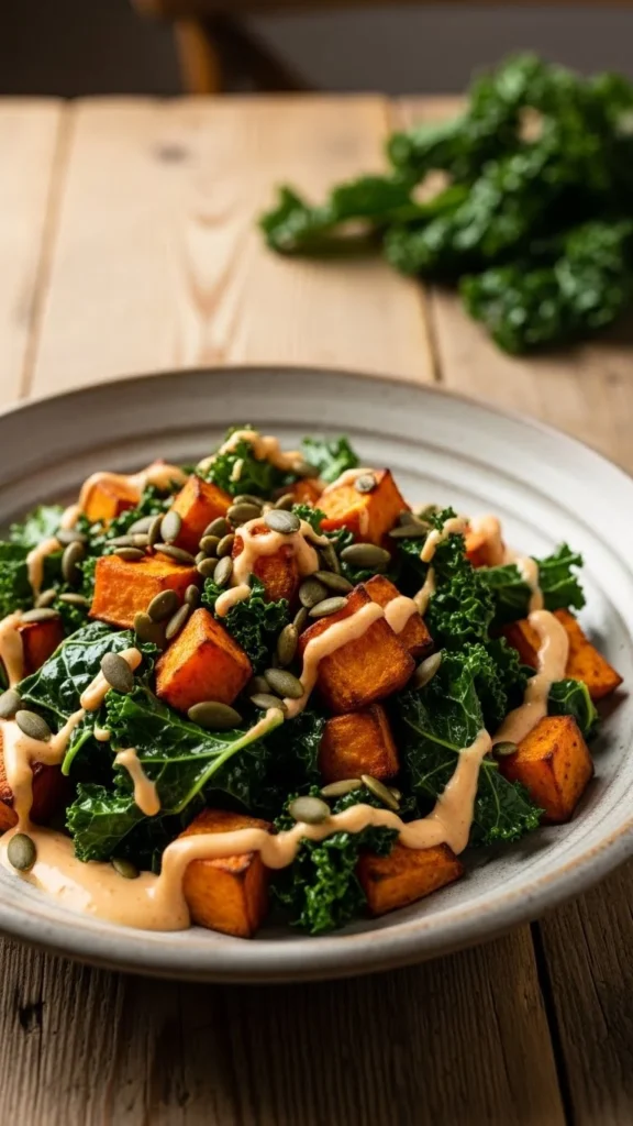 Roasted Sweet Potato & Kale Salad