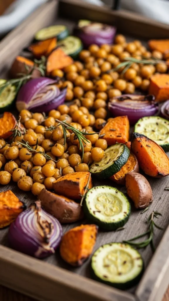 Roasted Veggie & Chickpea Sheet-Pan
