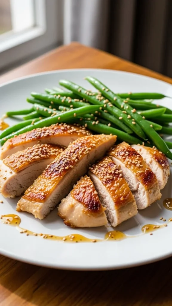 Sesame Chicken & Green Beans