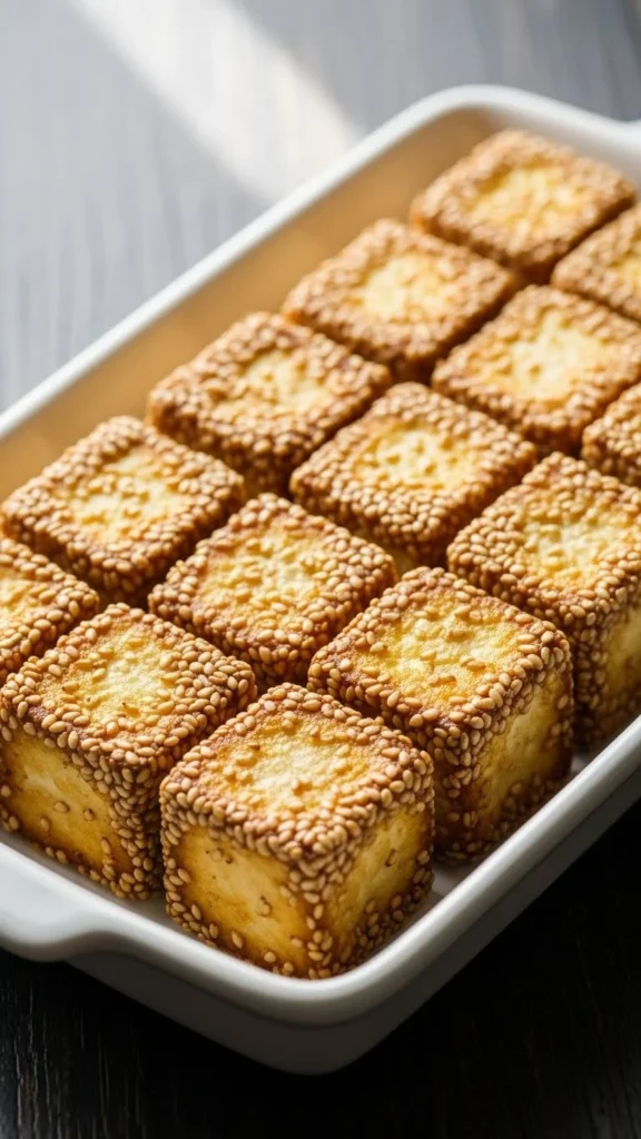 Sesame-Crusted Tofu Cubes