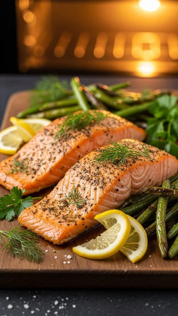 Sheet-Pan Lemon Garlic Salmon & Green Beans