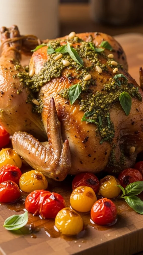 Sheet-Pan Pesto Chicken & Tomatoes