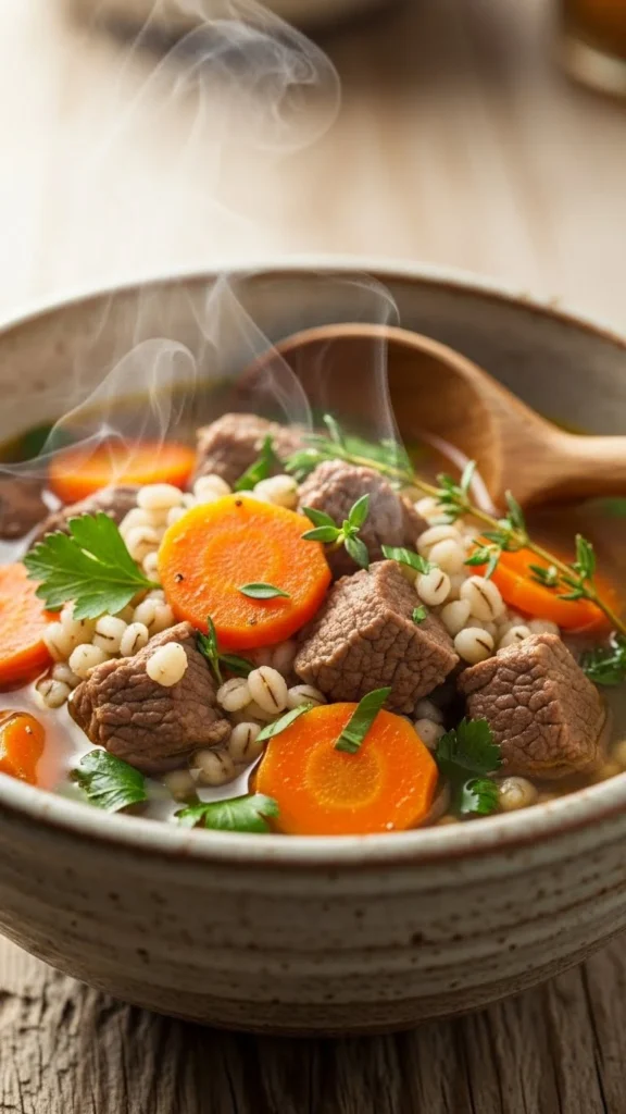 Slow Cooker Beef & Barley Soup