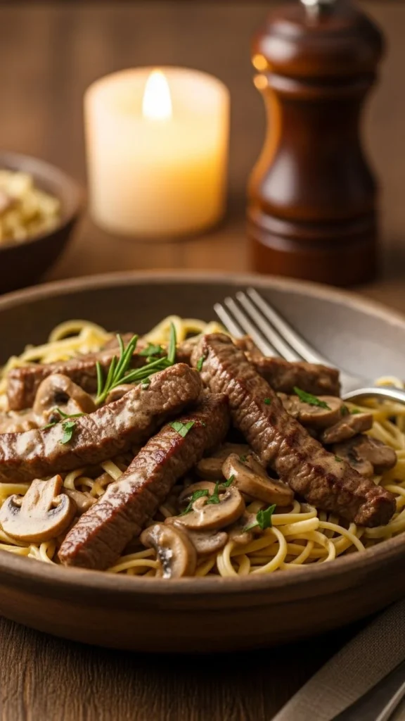 Slow Cooker Beef Stroganoff