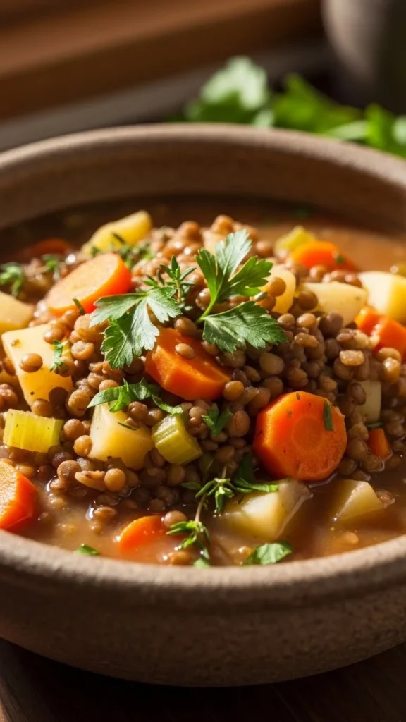 Slow Cooker Lentil Vegetable Stew