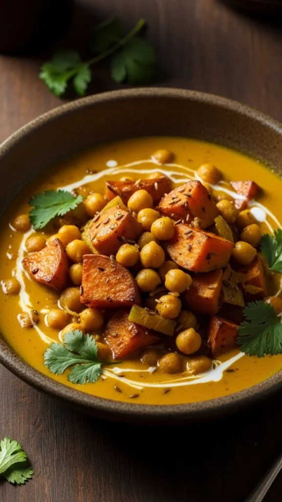 Slow Cooker Sweet Potato & Chickpea Curry
