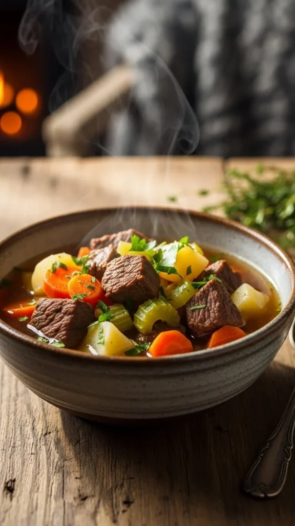 Slow-Simmered Beef & Vegetable Soup
