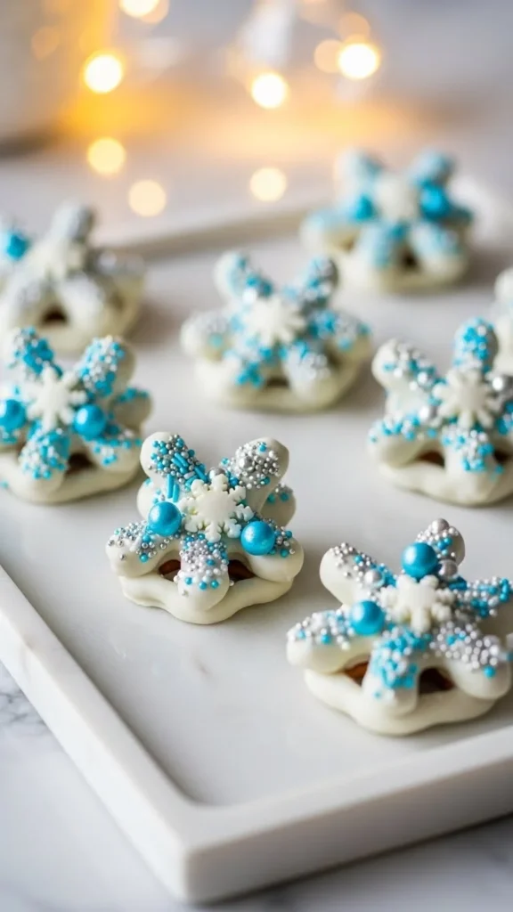 Snowflake Pretzel Bites
