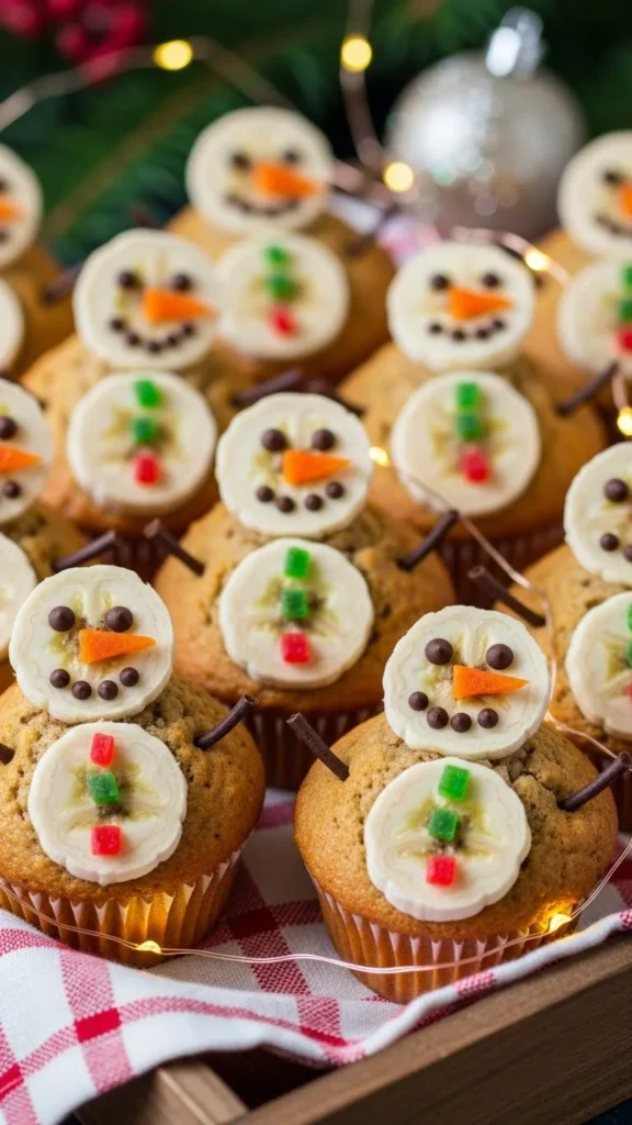 Snowman Banana Oat Muffins